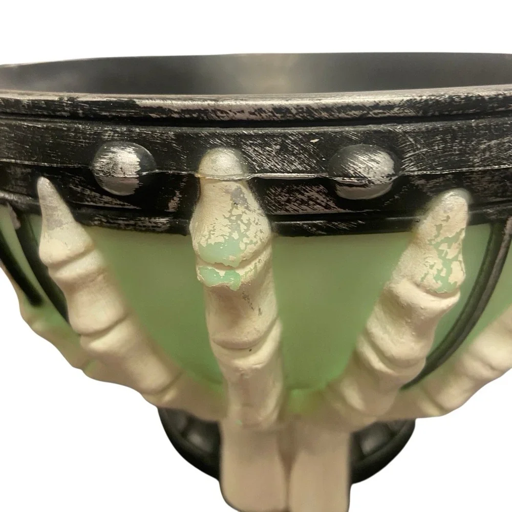 Haunted Living Flashing Skeleton Hands Bowl LED Color Changing Tested Video